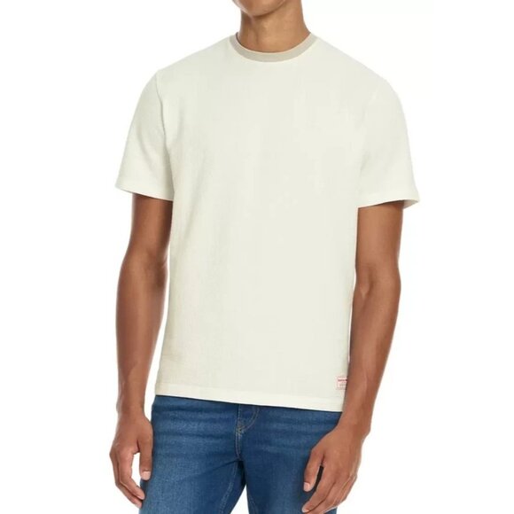 NEW Scotch & Soda Men's XL Off-White Textured Cotton Tee Shirt Short Sleeve - Picture 1 of 12